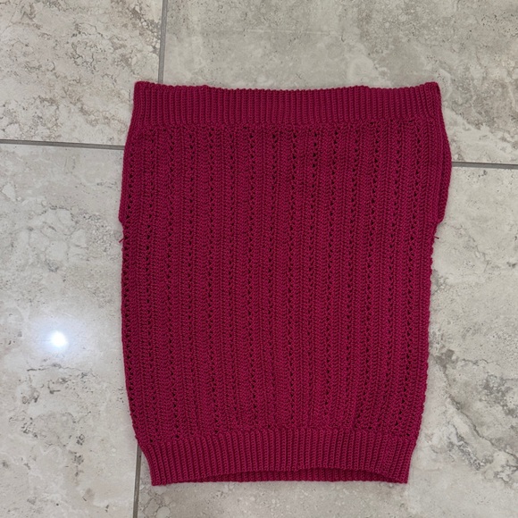 Raspberry Hand Crocheted Sweater - Picture 3 of 3